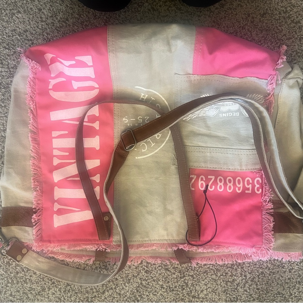 Myra Bag BRAND NEW never used Pink and Gray Travel overnight bag